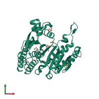 PDB entry 3udo coloured by chain, front view.