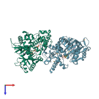 PDB entry 3udz coloured by chain, top view.