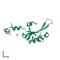 PDB entry 3ue2 coloured by chain, front view.