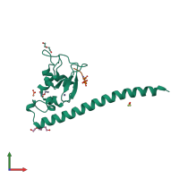 PDB entry 3uec coloured by chain, front view.
