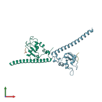 PDB entry 3uee coloured by chain, front view.