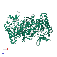 Nitric oxide synthase 1 in PDB entry 3ufw, assembly 1, top view.