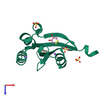 PDB entry 3ui5 coloured by chain, top view.