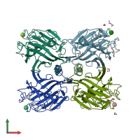 PDB entry 3ujq coloured by chain, front view.