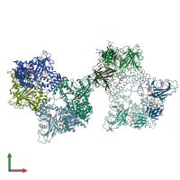 PDB entry 3ukh coloured by chain, front view.