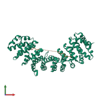 PDB entry 3uky coloured by chain, front view.