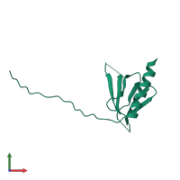 PDB entry 3ulc coloured by chain, front view.