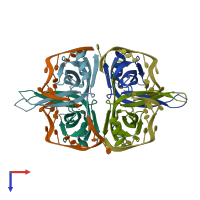 PDB entry 3ulp coloured by chain, top view.