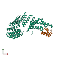 PDB entry 3ulq coloured by chain, front view.