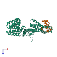PDB entry 3ulq coloured by chain, top view.