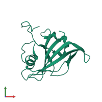 PDB entry 3ulx coloured by chain, front view.