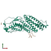 PDB entry 3um0 coloured by chain, front view.