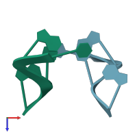 PDB entry 3um4 coloured by chain, top view.