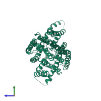 Potassium channel subfamily K member 4 in PDB entry 3um7, assembly 1, side view.