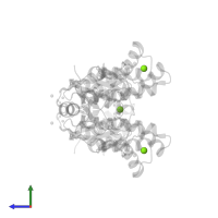 MAGNESIUM ION in PDB entry 3umb, assembly 1, side view.