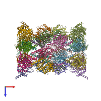 PDB entry 3un8 coloured by chain, top view.