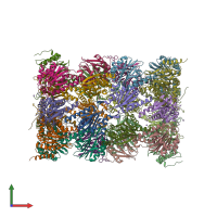 PDB entry 3unh coloured by chain, front view.