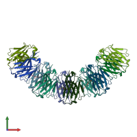 PDB entry 3upc coloured by chain, front view.