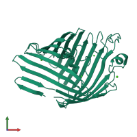 PDB entry 3upg coloured by chain, front view.