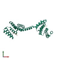 PDB entry 3uq3 coloured by chain, front view.