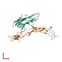 PDB entry 3urf coloured by chain, front view.