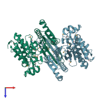 PDB entry 3us8 coloured by chain, top view.