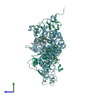 PDB entry 3usb coloured by chain, side view.