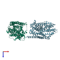 PDB entry 3usi coloured by chain, top view.
