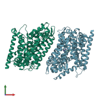 PDB entry 3usj coloured by chain, front view.