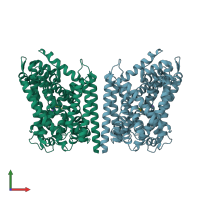 PDB entry 3uso coloured by chain, front view.