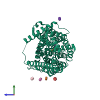 PDB entry 3usp coloured by chain, side view.