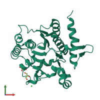 PDB entry 3usr coloured by chain, front view.