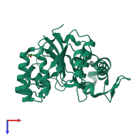 PDB entry 3usr coloured by chain, top view.