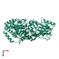 PDB entry 3usz coloured by chain, top view.