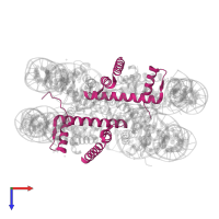 Histone H2B 1.1 in PDB entry 3utb, assembly 1, top view.