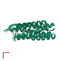 PDB entry 3utv coloured by chain, top view.