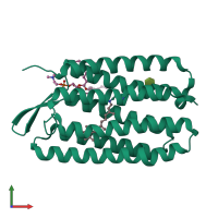 PDB entry 3utw coloured by chain, front view.