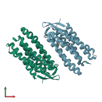 PDB entry 3uty coloured by chain, front view.