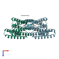 PDB entry 3uty coloured by chain, top view.