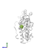 IRON/SULFUR CLUSTER in PDB entry 3uv7, assembly 1, side view.