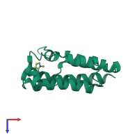 PDB entry 3uvd coloured by chain, top view.