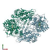 PDB entry 3uw8 coloured by chain, front view.