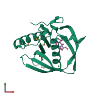 PDB entry 3uwb coloured by chain, front view.