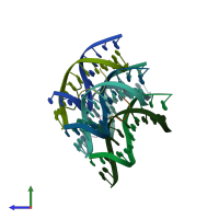 PDB entry 3uxw coloured by chain, side view.