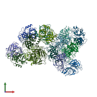 PDB entry 3uy9 coloured by chain, front view.