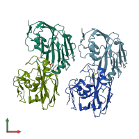 PDB entry 3uyw coloured by chain, front view.