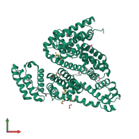 PDB entry 3v09 coloured by chain, front view.