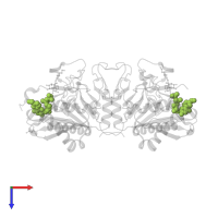 5-(5-formylthiophen-2-yl)uridine 5'-(trihydrogen diphosphate) in PDB entry 3v0p, assembly 1, top view.