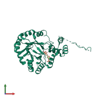 PDB entry 3v0t coloured by chain, front view.