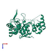 PDB entry 3v0u coloured by chain, top view.